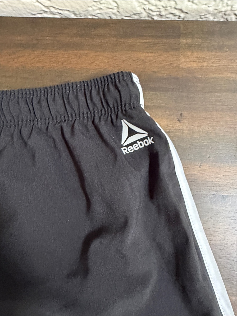 Reebok Black Shorts with White Trim and Side Logo - Picture 5 of 5